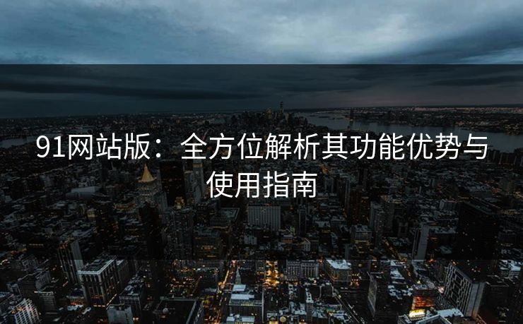 91网站版：全方位解析其功能优势与使用指南